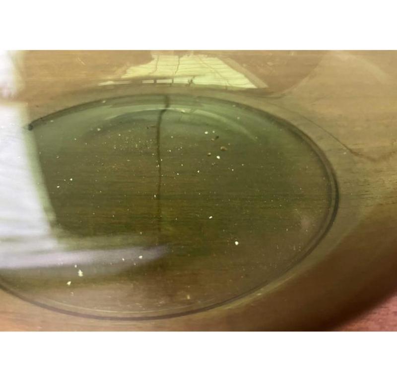 Lámpara de mesa de cristal danesa de mediados de siglo de Holmegaard, años 60 en venta 2