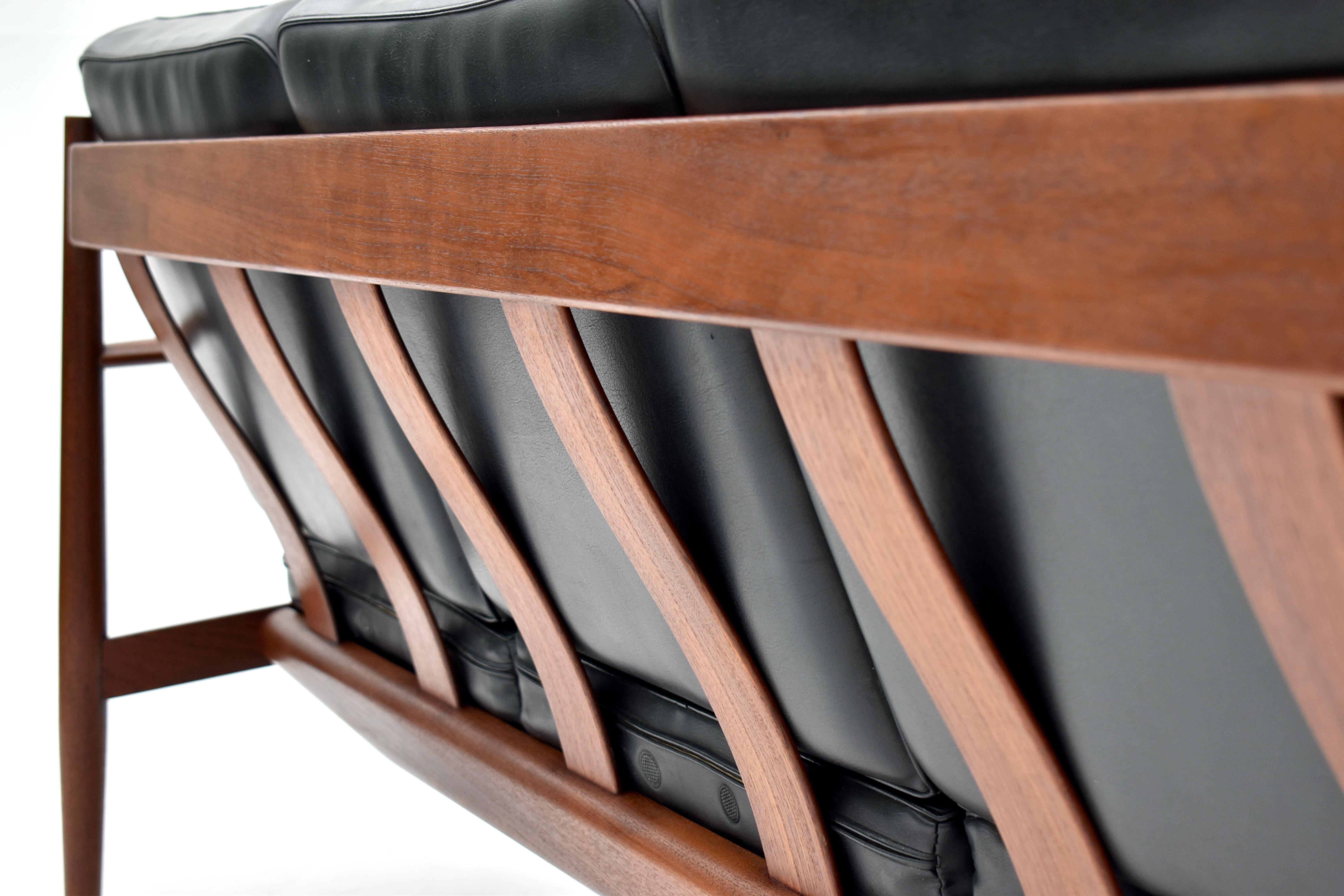 Mid Century Danish Grete Jalk Model 128/3 Teak Sofa For France & Son 10