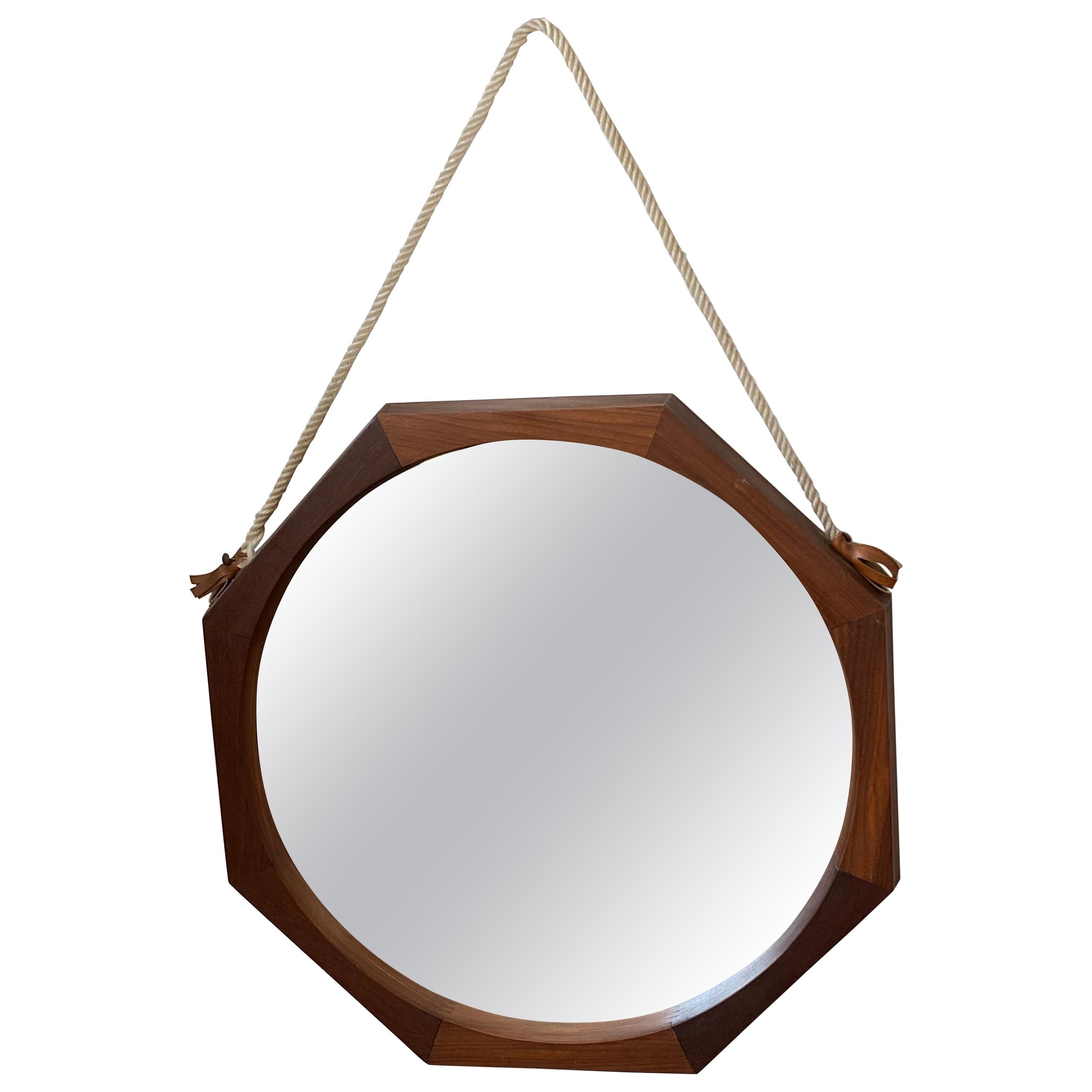 MidCentury Danish Hanging Wall Mirror at 1stDibs