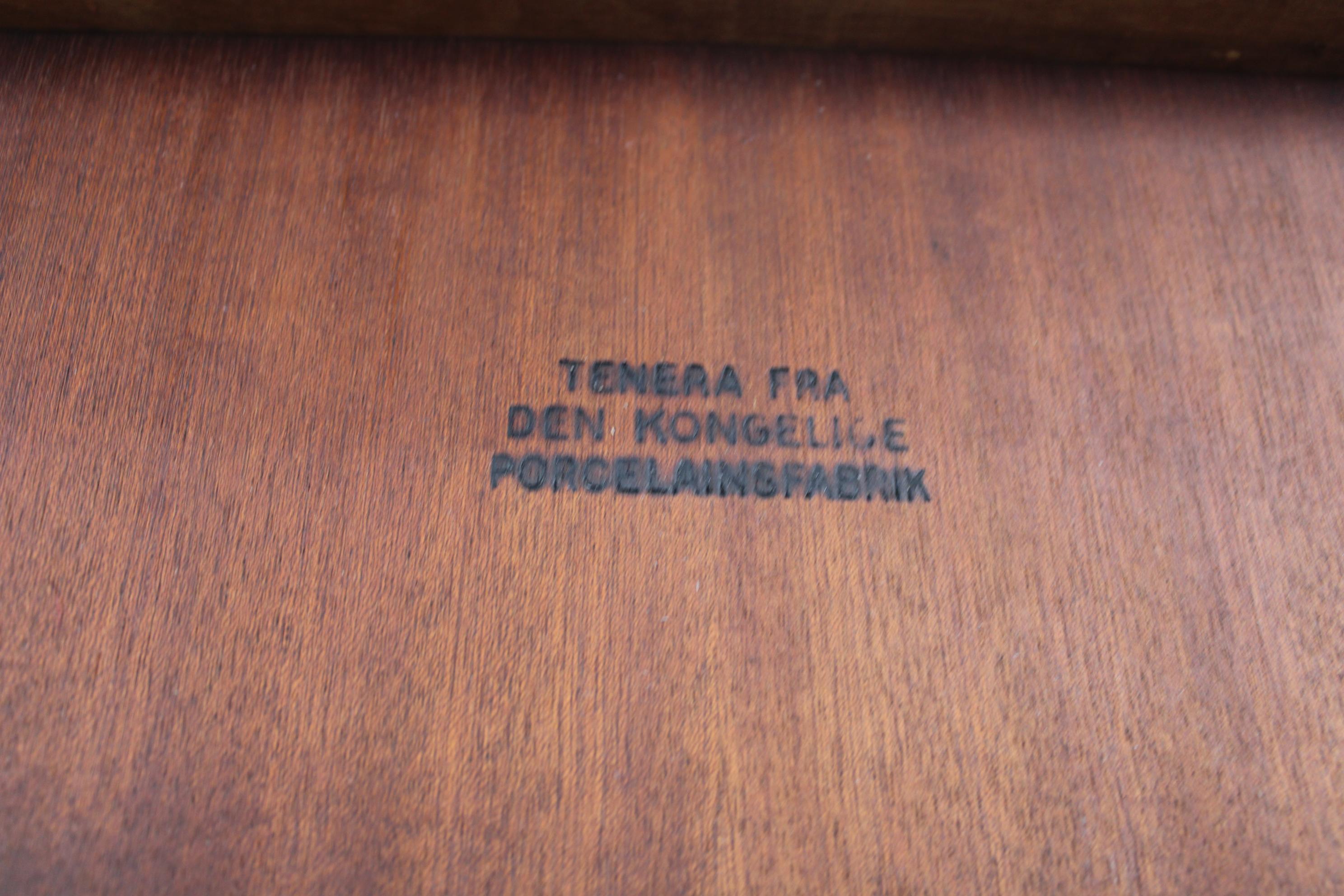 Mid-century Danish Haslev Mobelsnedkeri Coffee Table, Ceramic Tile Inlay, 1960s For Sale 11
