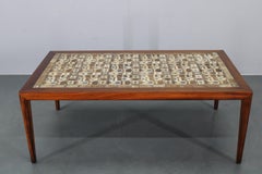 Mid-century Danish Haslev Mobelsnedkeri Coffee Table with Royal Copenhagen Ceram