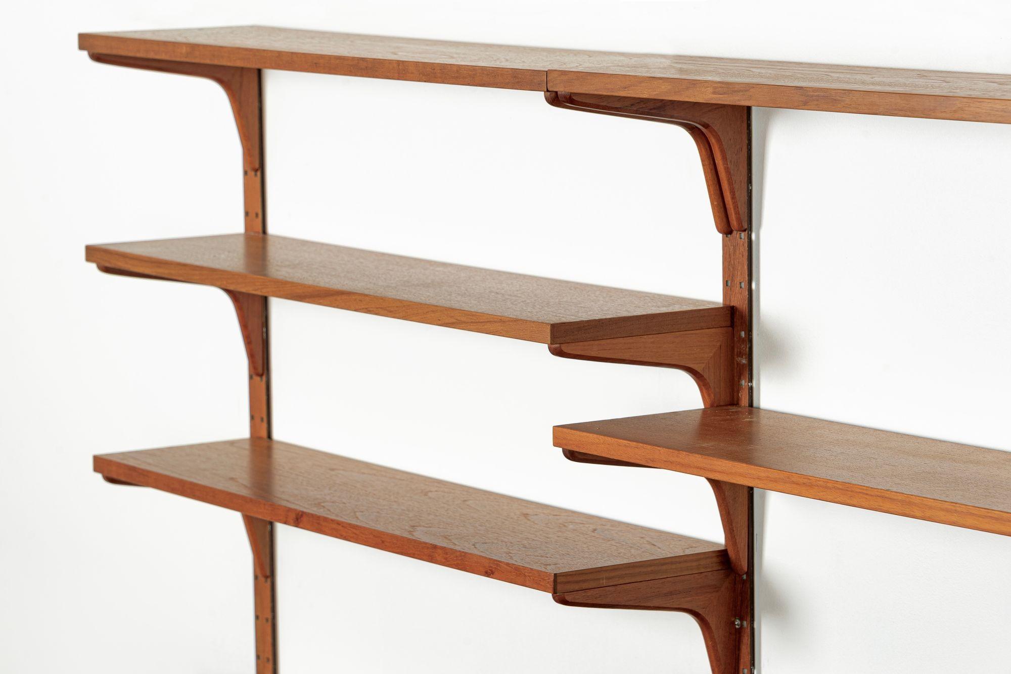 Mid Century Danish HG Teak Wood Modular Wall Unit Shelving & Bookcase For Sale 4