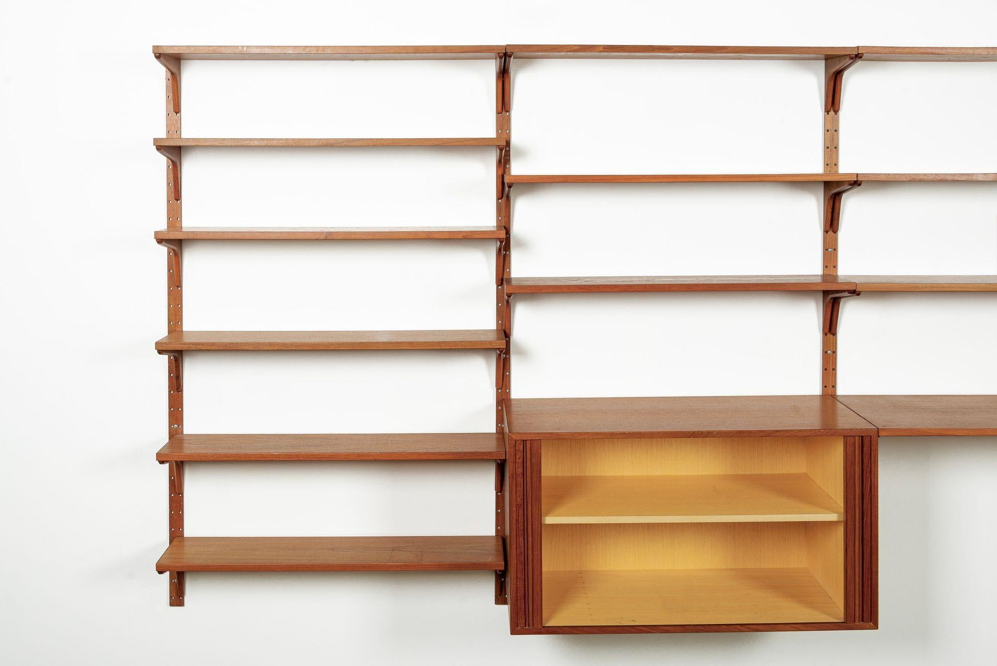 Mid-Century Modern Mid Century Danish HG Teak Wood Modular Wall Unit Shelving & Bookcase For Sale