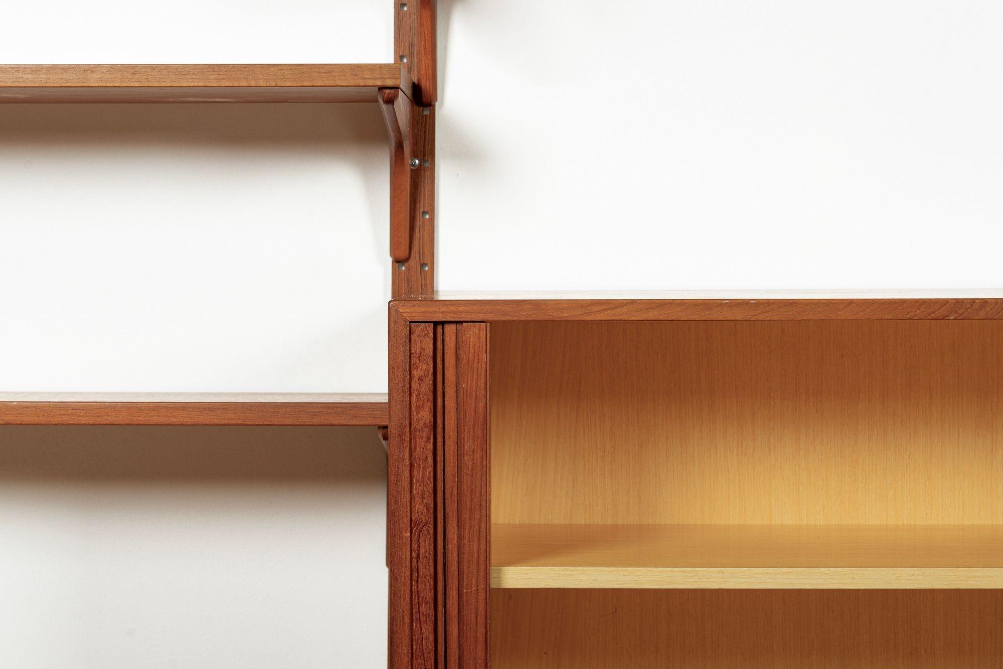 Mid-20th Century Mid Century Danish HG Teak Wood Modular Wall Unit Shelving & Bookcase For Sale