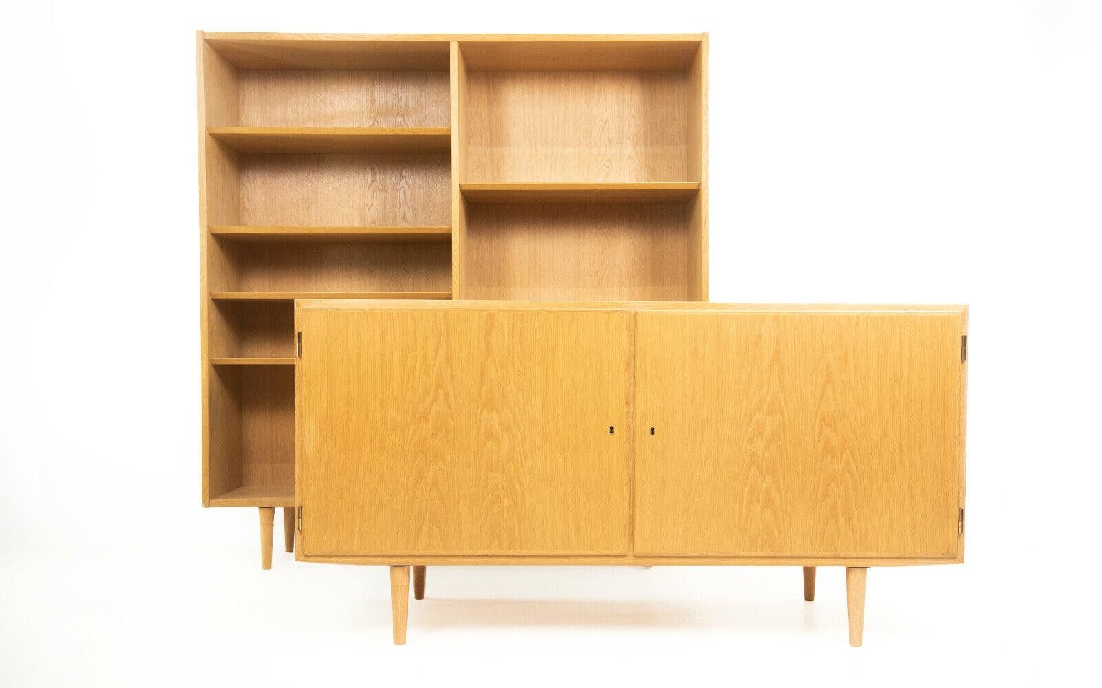 Mid Century Danish Hundevad Blonde Oak Bookcase & Sideboard Set, 1970s 4