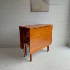Midcentury Danish Influenced Folding Gate Leg Teak Dining Table, 1970s