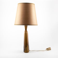 Midcentury Danish Kähler Table Lamp with Uran Amber Yellow Glaze