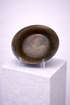 Bol en bronze Kromo danois du milieu du siècle avec motif de hérons, années 1940