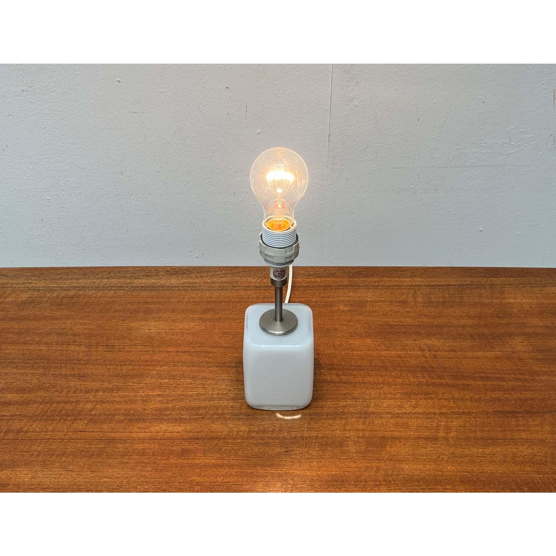 Lámpara de sobremesa danesa de cristal Kubus de mediados de siglo, Per Lütken para Holmegaard, años 60 en venta 5