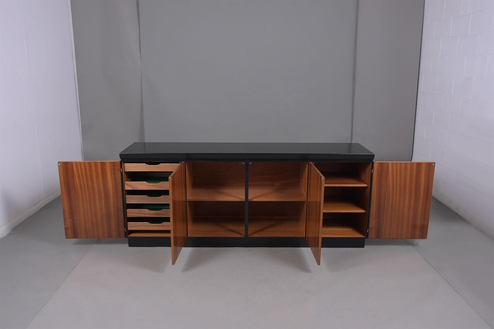 Mid-Century Danish Lacquered Credenza In Good Condition In Los Angeles, CA