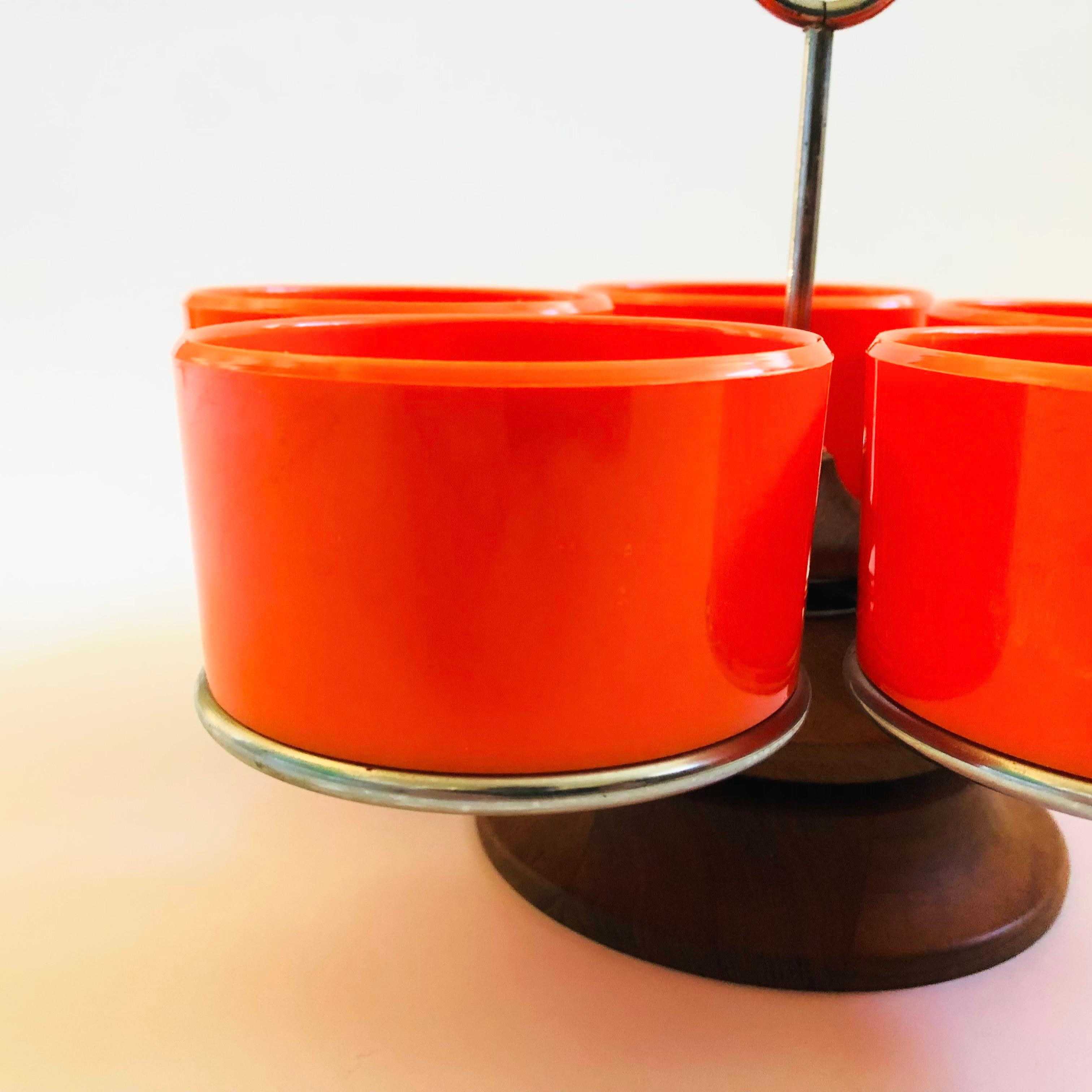 Metal Mid Century Danish Lazy Susan Dish Set by Luthje Wood