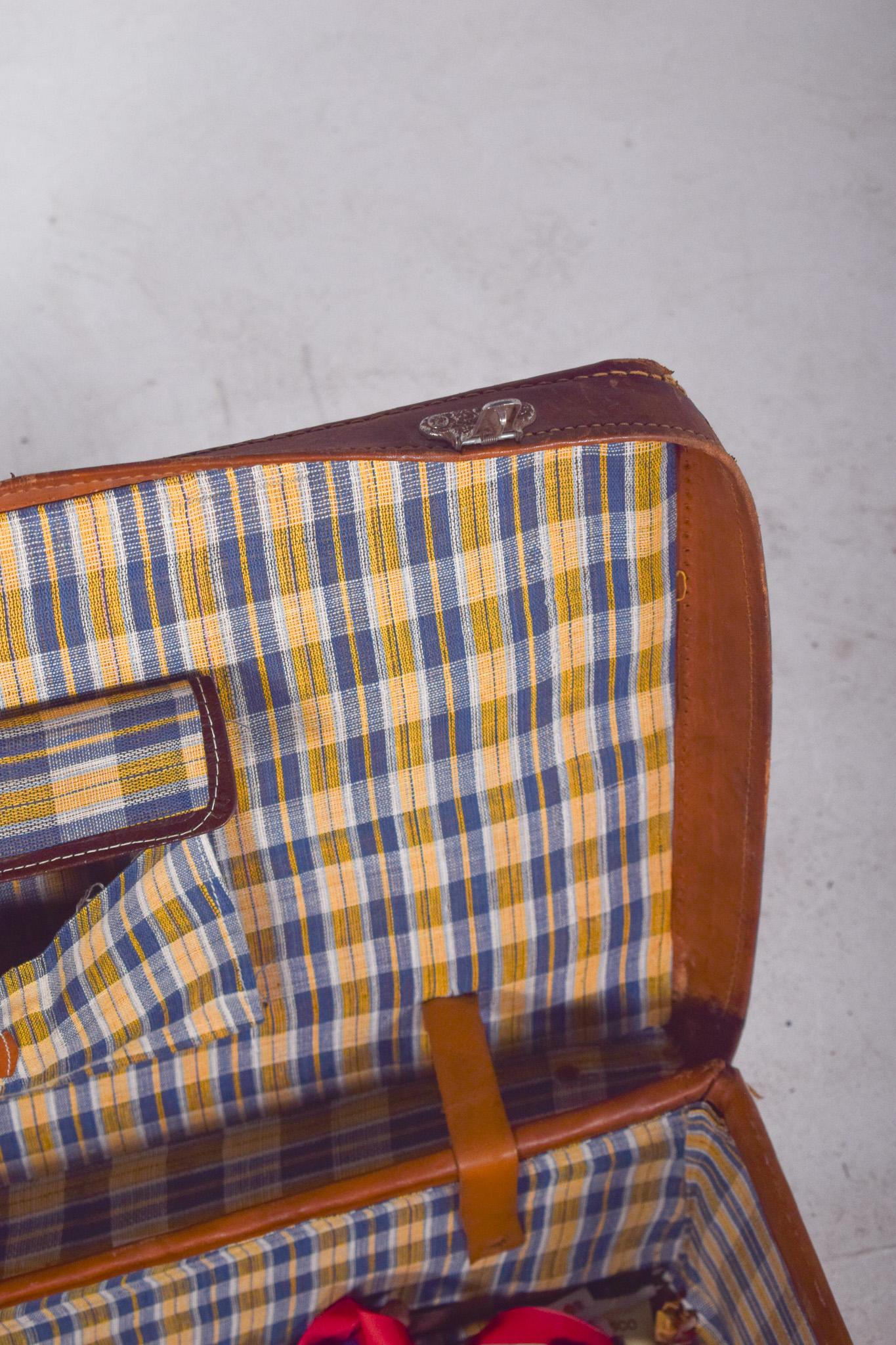 Bolsa de viaje danesa de cuero de mediados de siglo en venta 2