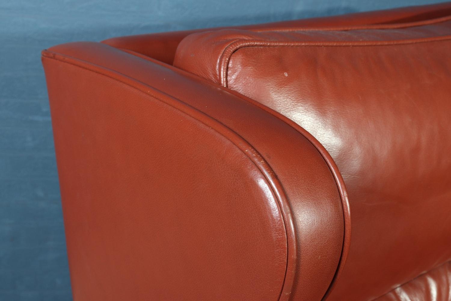 Midcentury Danish Leather Wing Chair by Stouby, circa 1970 5