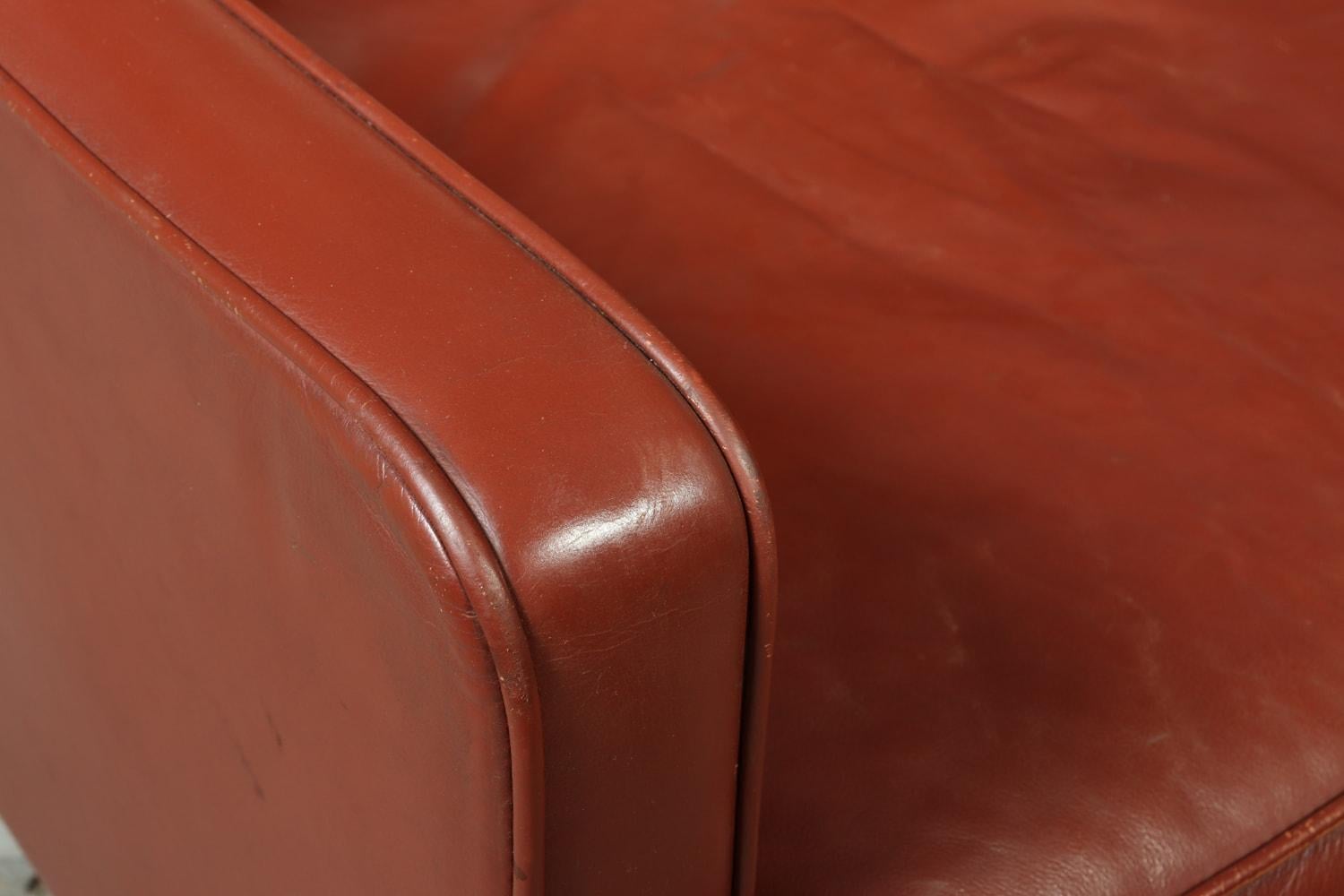 Midcentury Danish Leather Wing Chair by Stouby, circa 1970 6