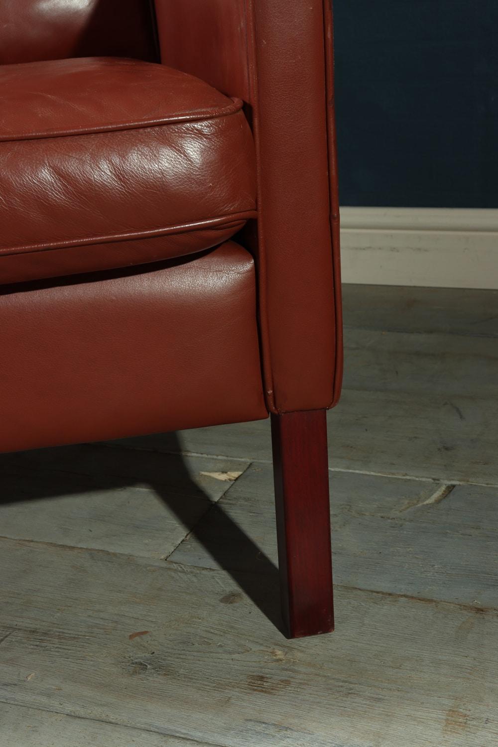 Midcentury Danish Leather Wing Chair by Stouby, circa 1970 7