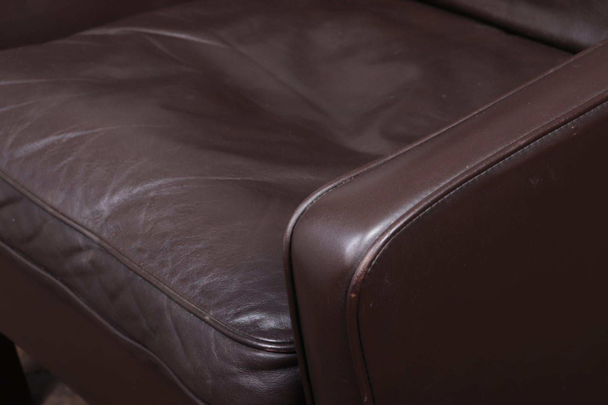 Mid Century Danish Leather Wing Chair, c1960 6