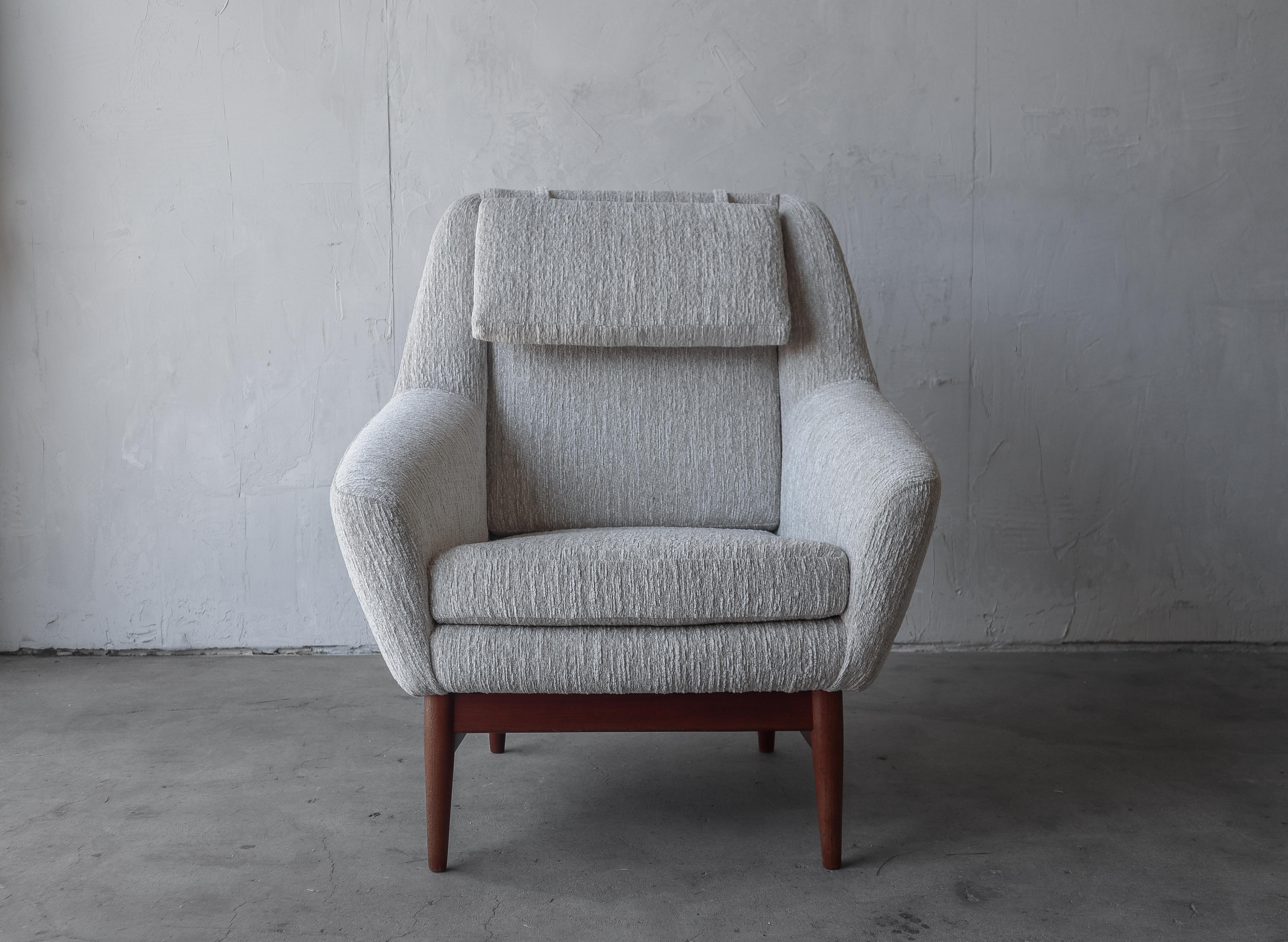 Authentic Mid-Century Danish Lounge Chair by IB-Kofod Larsen.  Large enough and stylish enough to stand alone, this gorgeous chair is the perfect one off chair for any room.  Designed with classic danish craftsmanship, there's not a line that