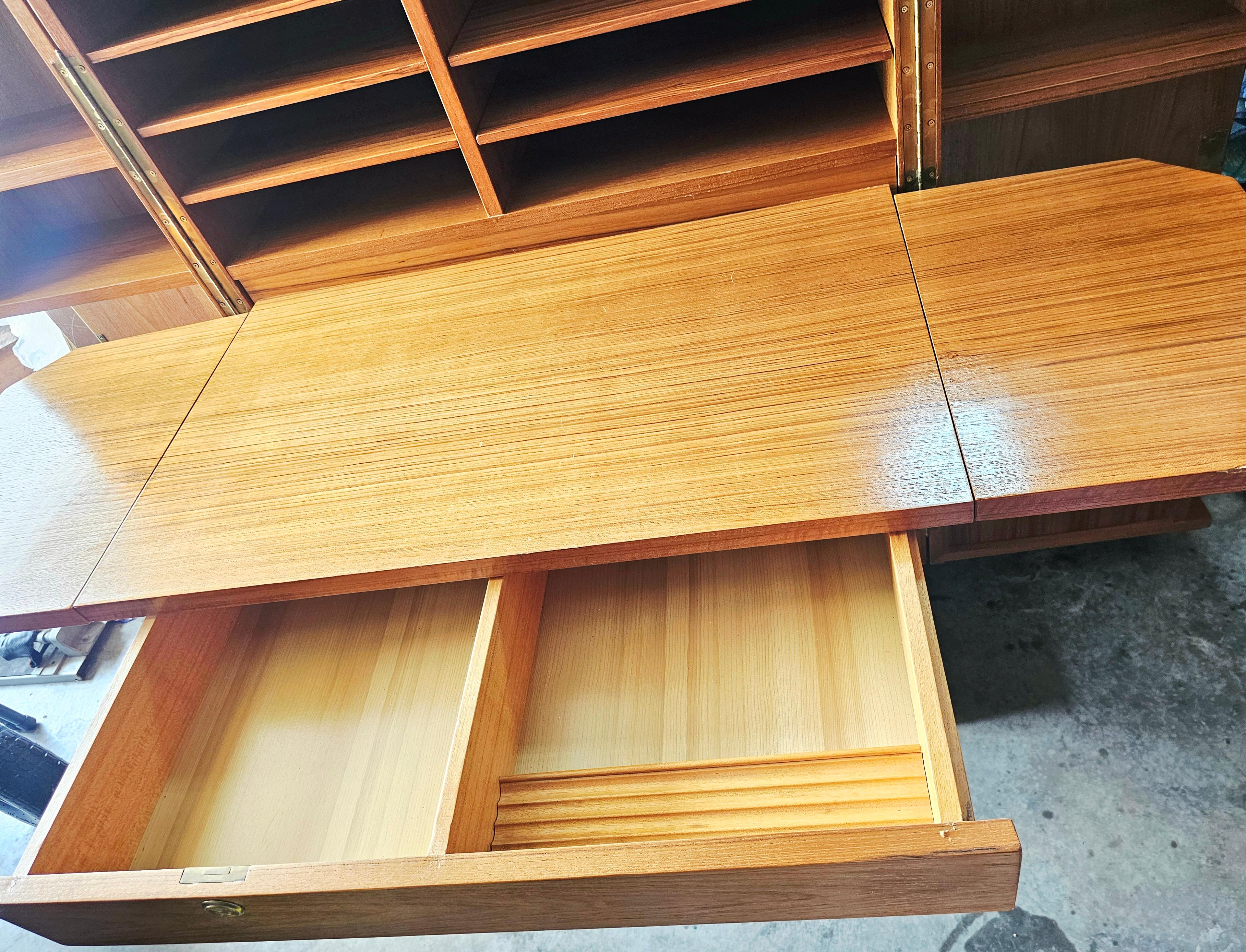 Mid Century Danish Magic Box Teak Desk For Sale 10
