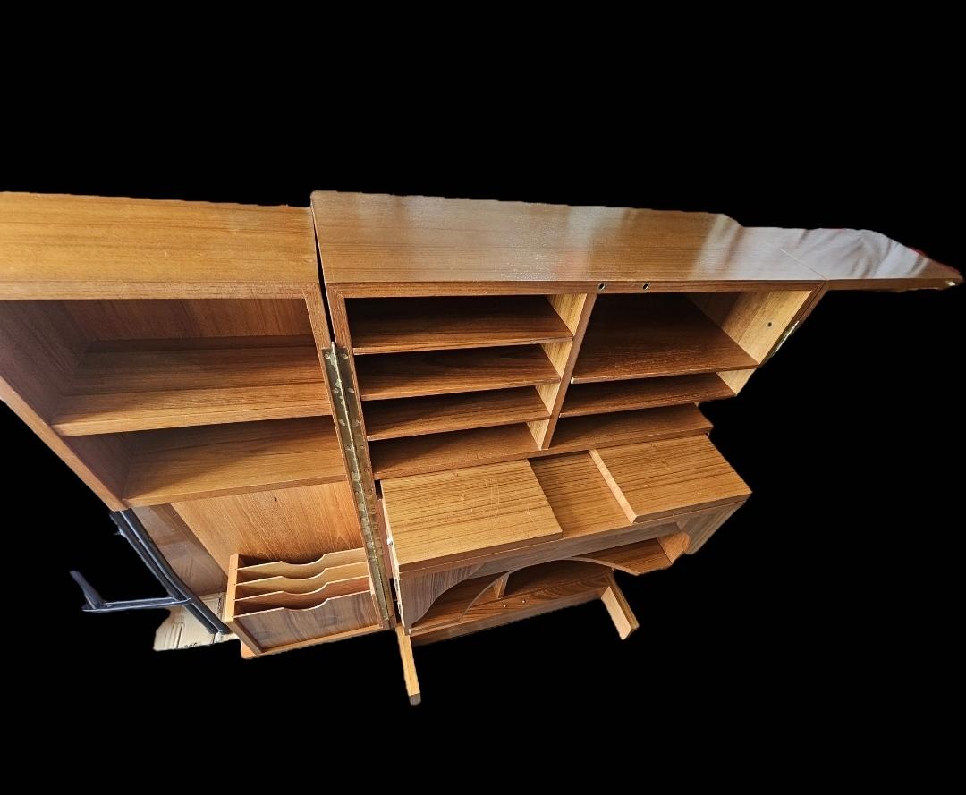20th Century Mid Century Danish Magic Box Teak Desk For Sale