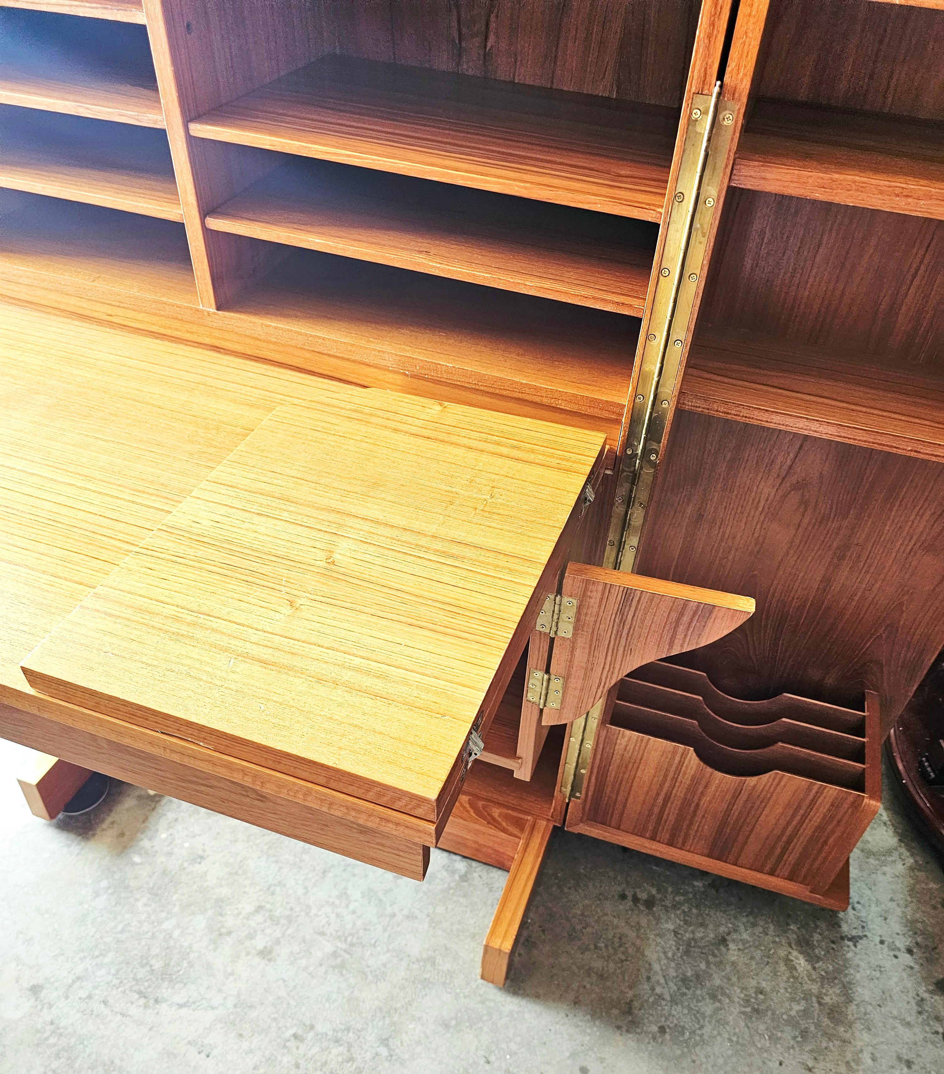 Mid Century Danish Magic Box Teak Desk For Sale 3