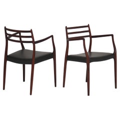 Sillón tallador danés de caoba de mediados de siglo Model 62 de Niels Otto Møller, años 60