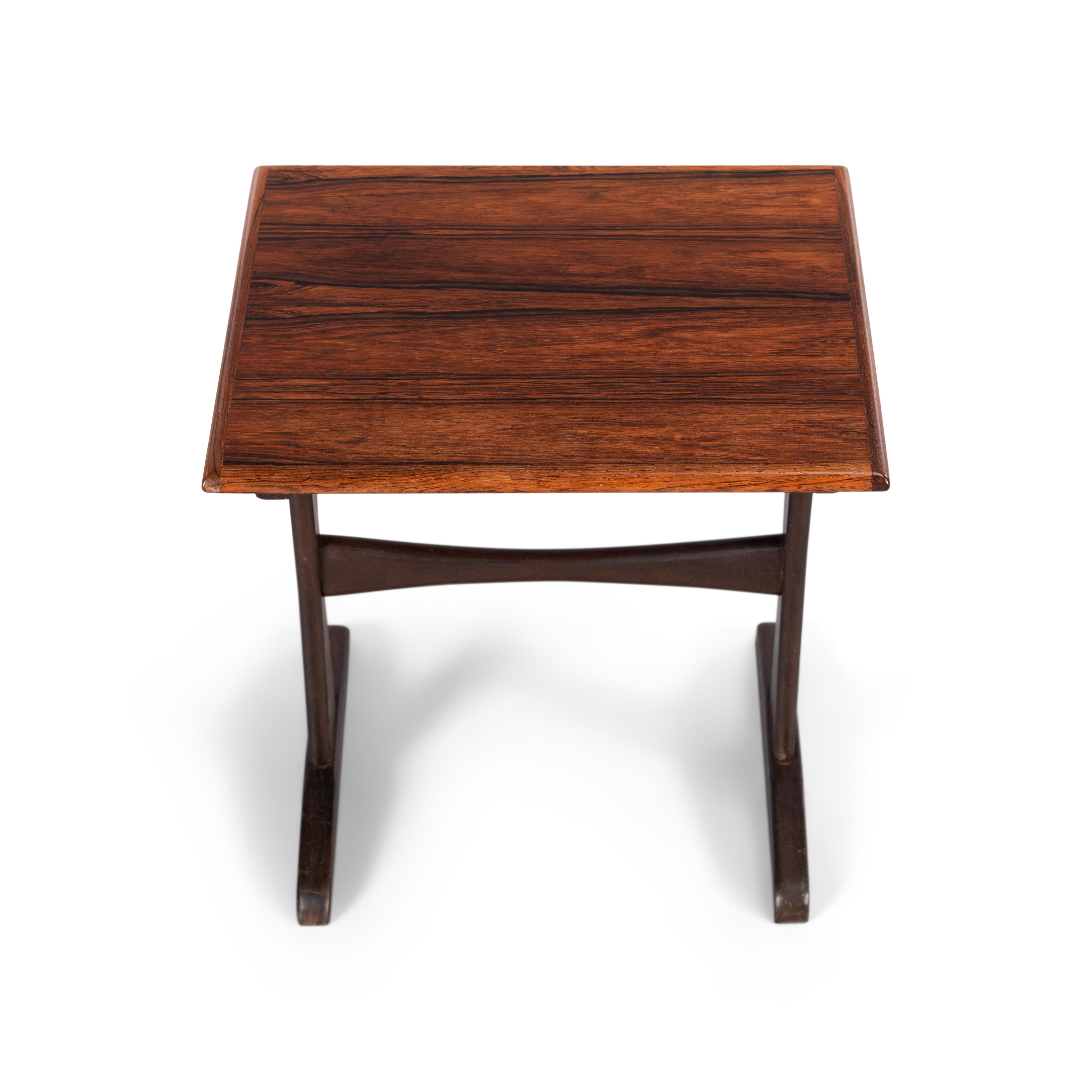 Midcentury Danish Mahogany Nesting Tables by Kai Kristiansen, Set of 3, 1960s For Sale 4