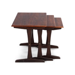 Midcentury Danish Mahogany Nesting Tables by Kai Kristiansen, Set of 3, 1960s