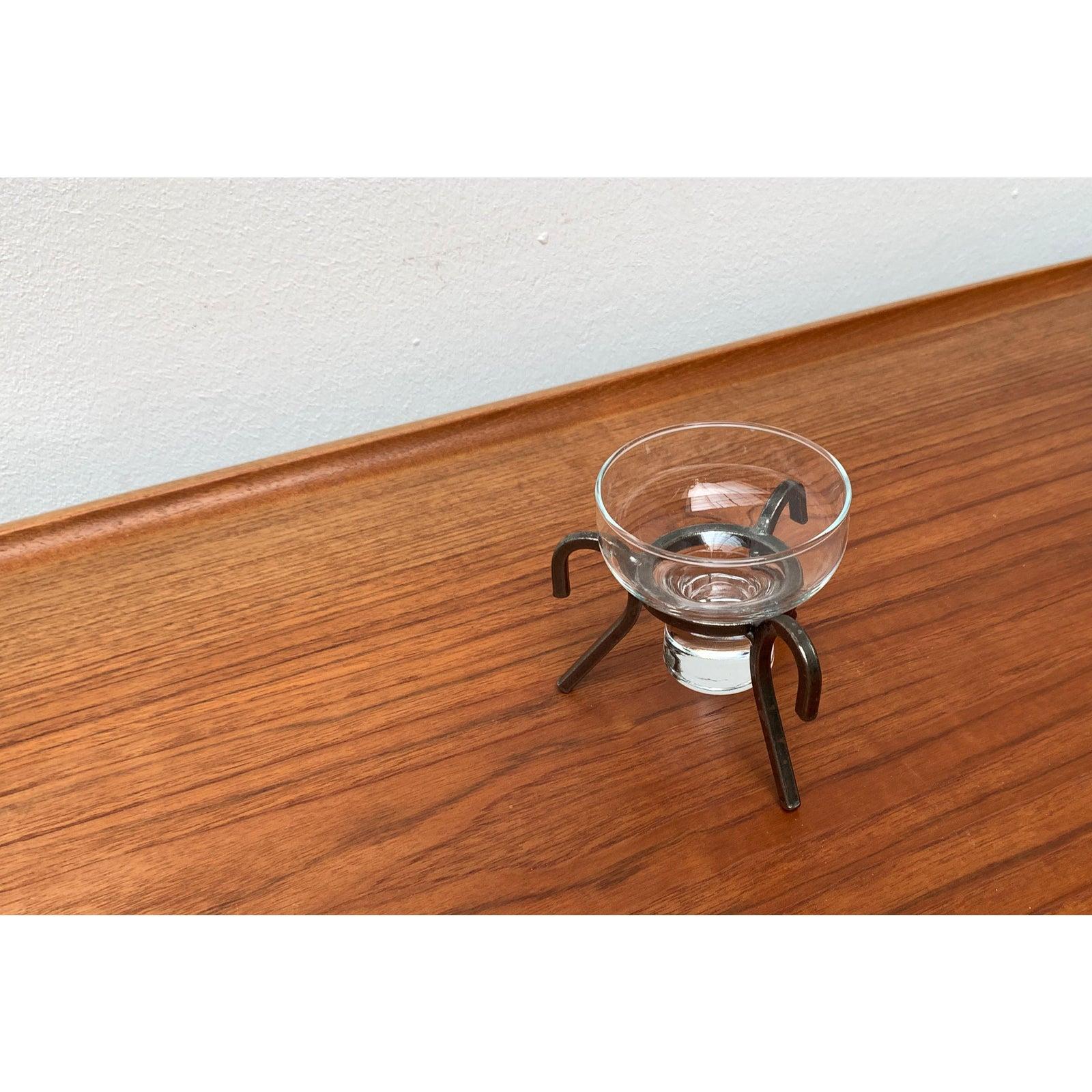 Candelabro danés de metal y cristal de mediados de siglo, años 60 en venta 3