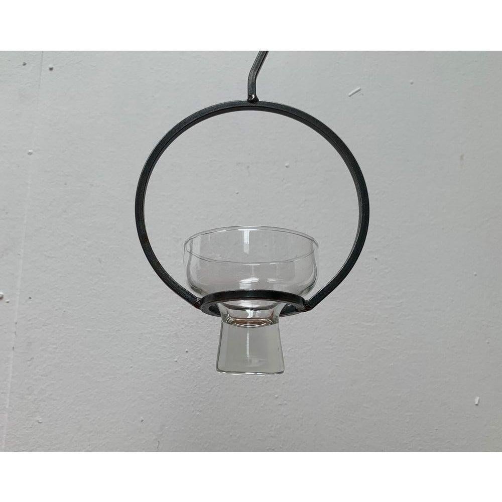 Mid-Century Danish Metal and Glass Candleholder, 1960s For Sale 5