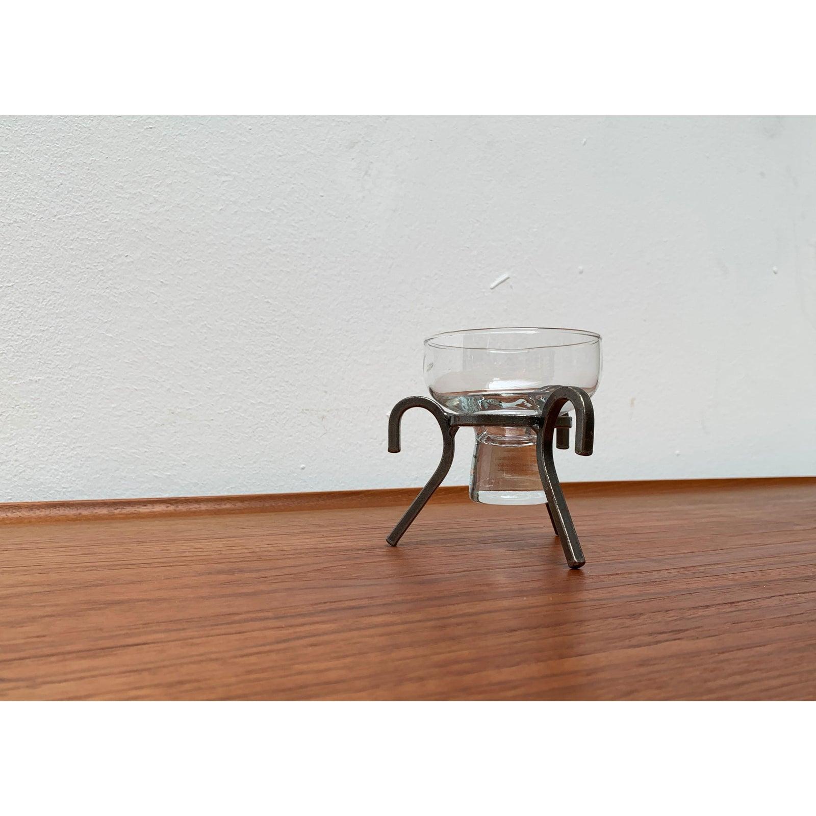 Candelabro danés de metal y cristal de mediados de siglo, años 60 en venta 4