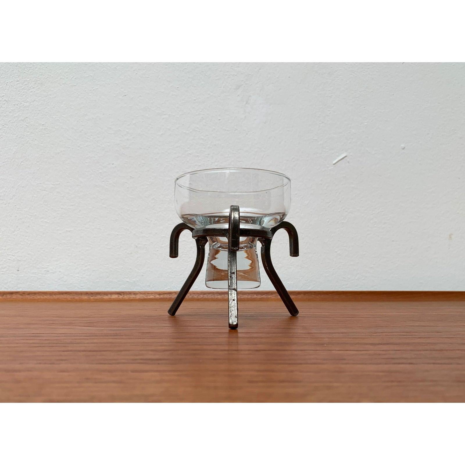 Candelabro danés de metal y cristal de mediados de siglo, años 60 en venta 5