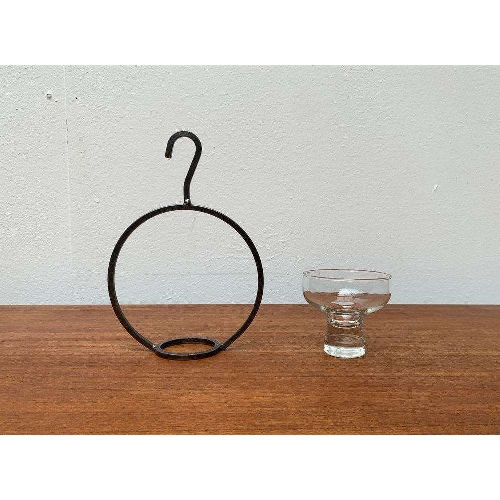 Mid-Century Danish Metal and Glass Candleholder, 1960s In Excellent Condition For Sale In Hamburg, DE