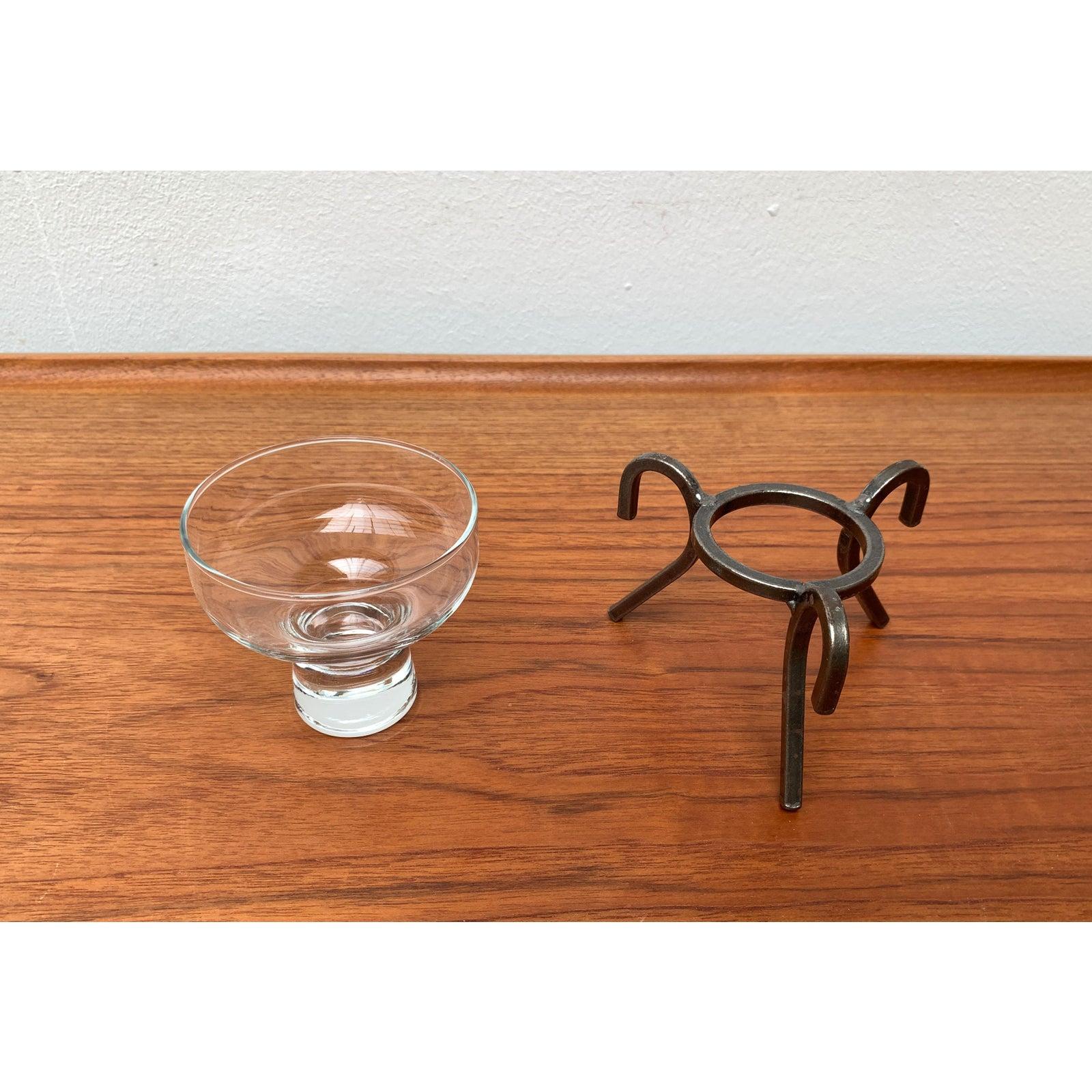 Candelabro danés de metal y cristal de mediados de siglo, años 60 en Excelente estado para la venta en Hamburg, DE