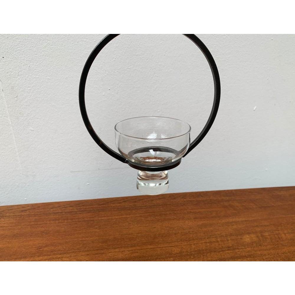 20th Century Mid-Century Danish Metal and Glass Candleholder, 1960s For Sale