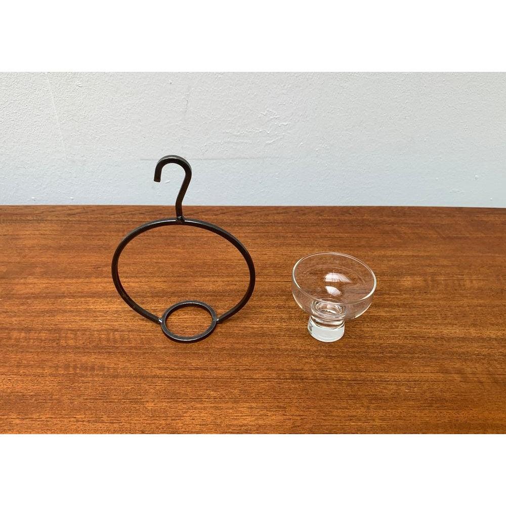 Mid-Century Danish Metal and Glass Candleholder, 1960s For Sale 2