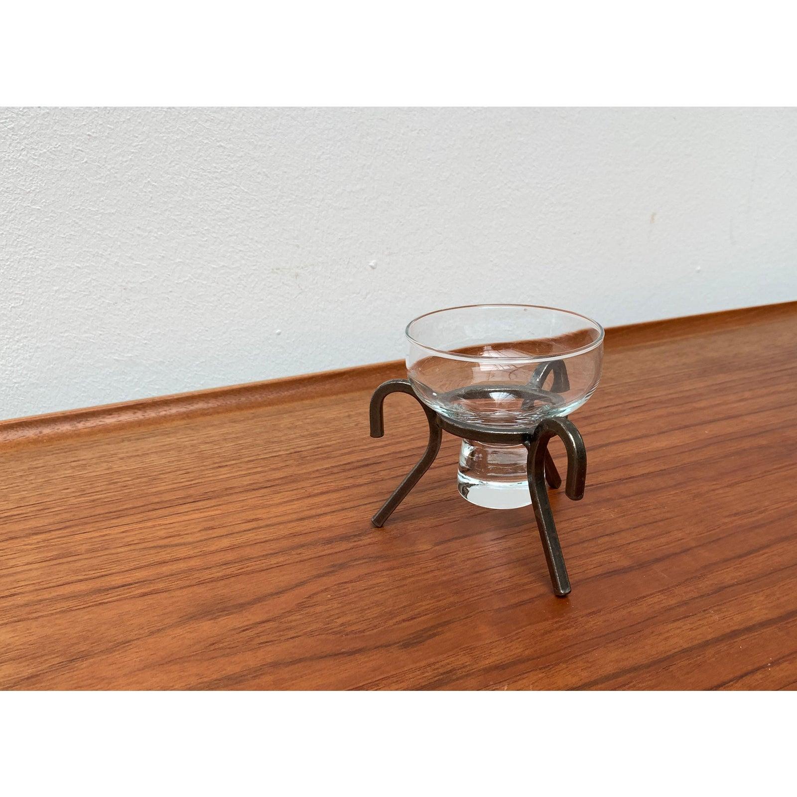Candelabro danés de metal y cristal de mediados de siglo, años 60 en venta 1