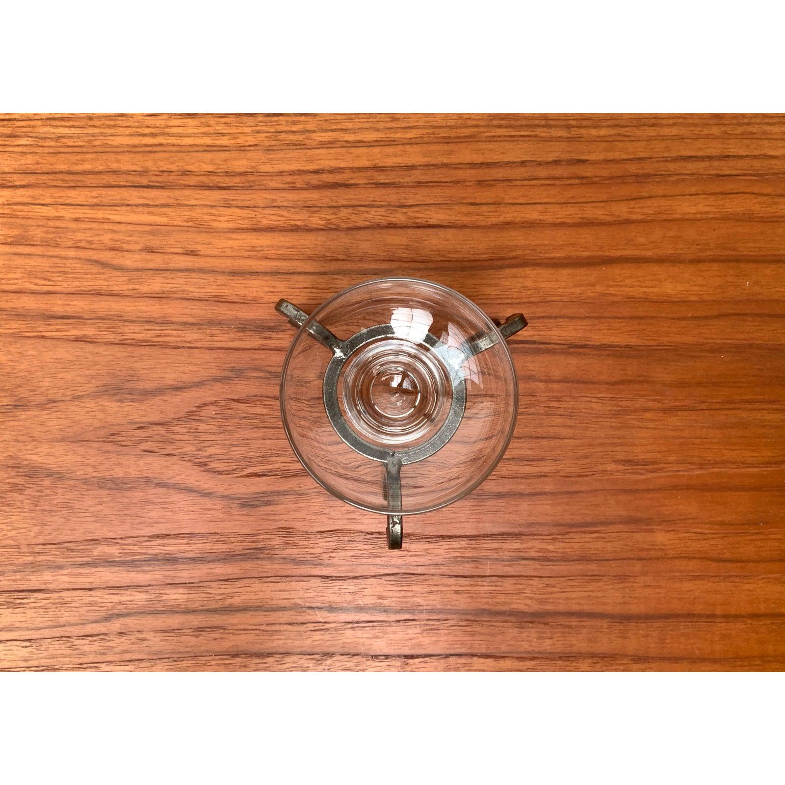 Candelabro danés de metal y cristal de mediados de siglo, años 60 en venta 2