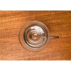 Mid-Century Danish Metal and Glass Candleholder