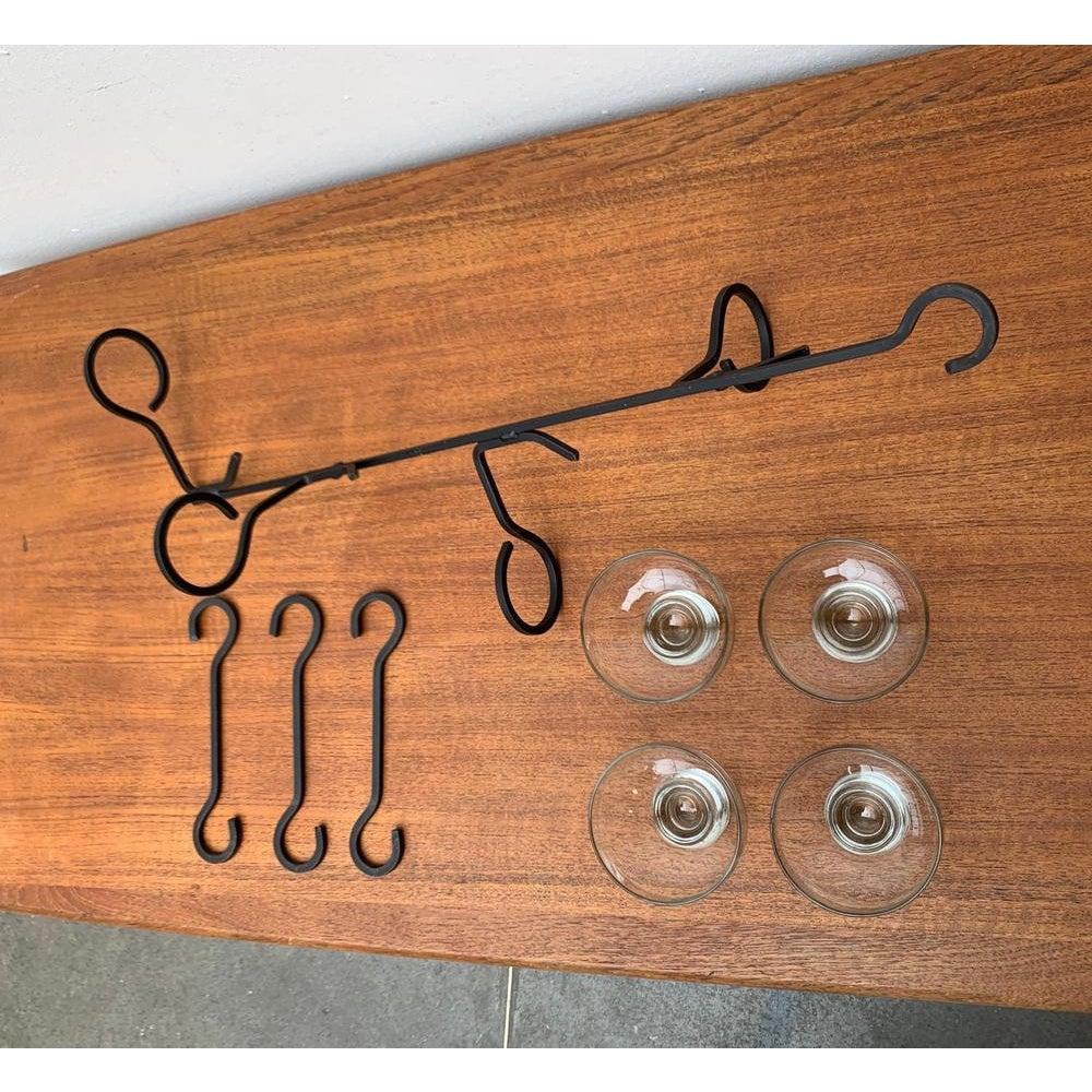 Mid-Century Danish Metal and Glass Candleholder Pendant 1960s For Sale 6