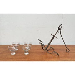 Mid-Century Danish Metal and Glass Candleholder Pendant, 1960s