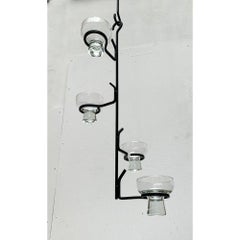 Pendentif danois du milieu du siècle dernier en métal et verre des années 1960