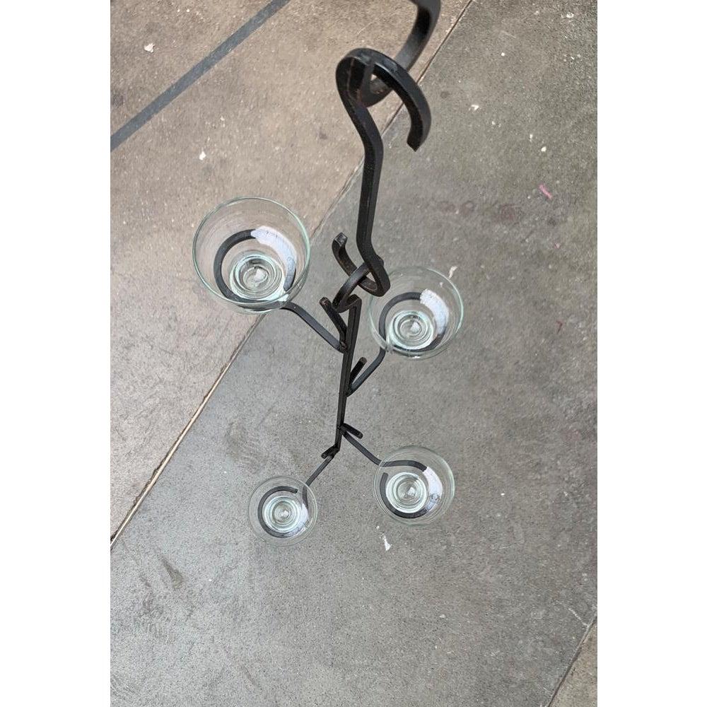 Mid-Century Modern Mid-Century Danish Metal and Glass Candleholder Pendant 1960s For Sale