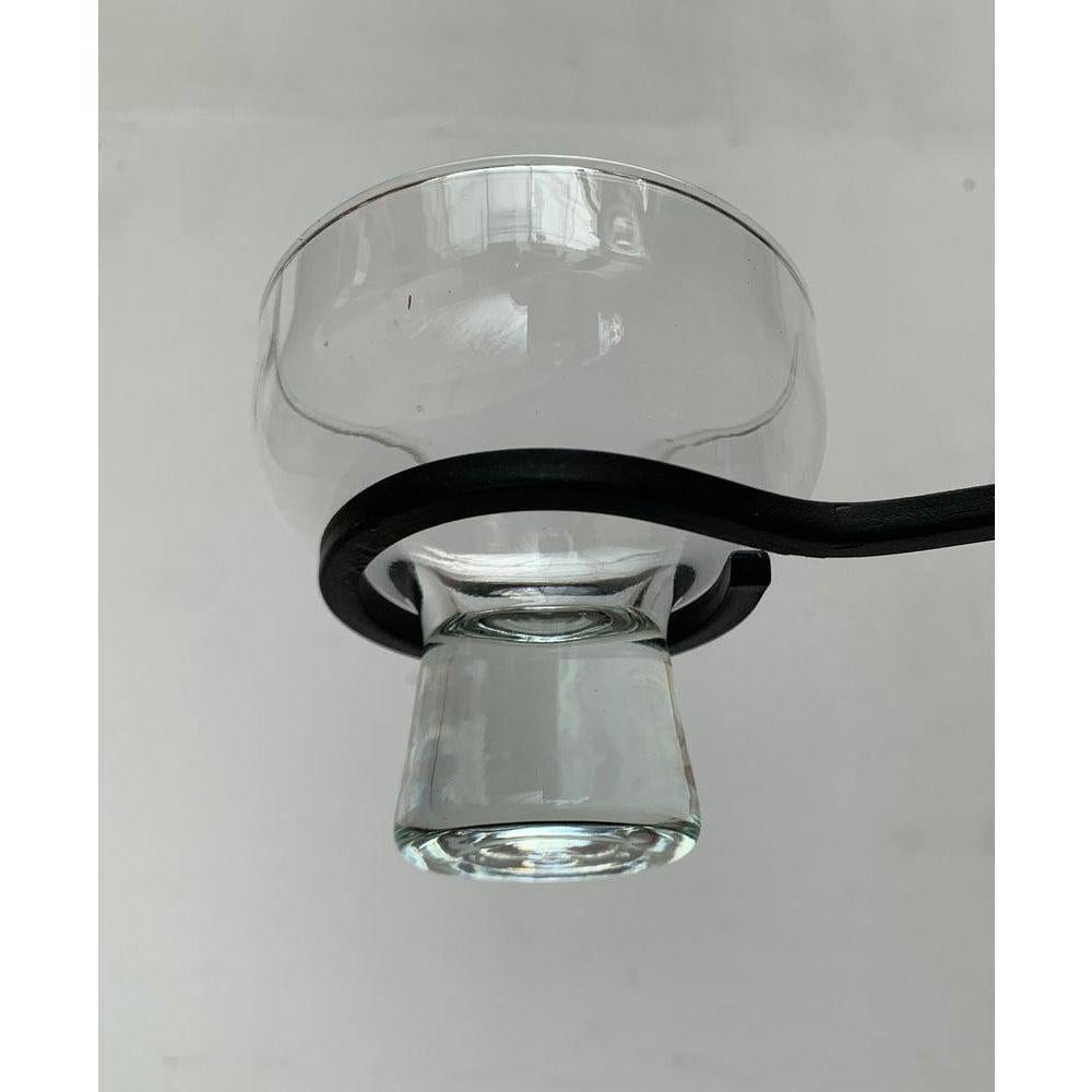Mid-Century Danish Metal and Glass Candleholder Pendant 1960s In Excellent Condition For Sale In Hamburg, DE
