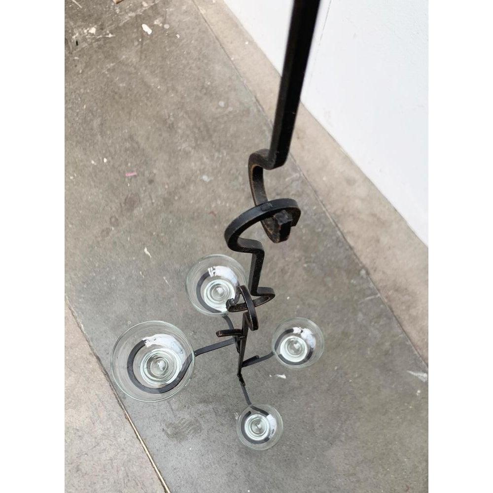 20th Century Mid-Century Danish Metal and Glass Candleholder Pendant 1960s For Sale