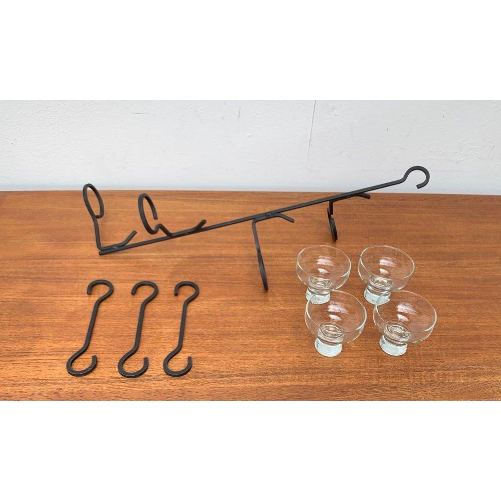 Mid-Century Danish Metal and Glass Candleholder Pendant 1960s For Sale 3