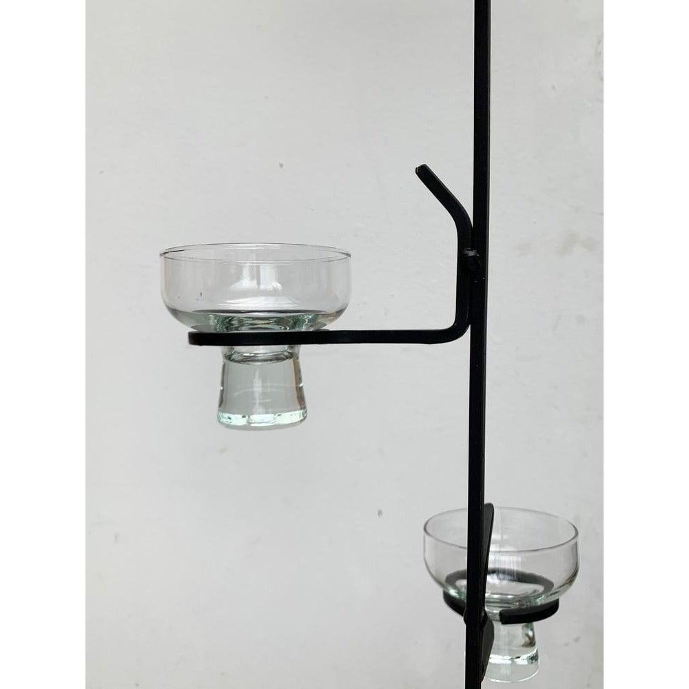 Mid-Century Danish Metal and Glass Candleholder Pendant 1960s For Sale 4