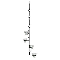 Mid-Century Danish Metal and Glass Candleholder Pendant 1960s