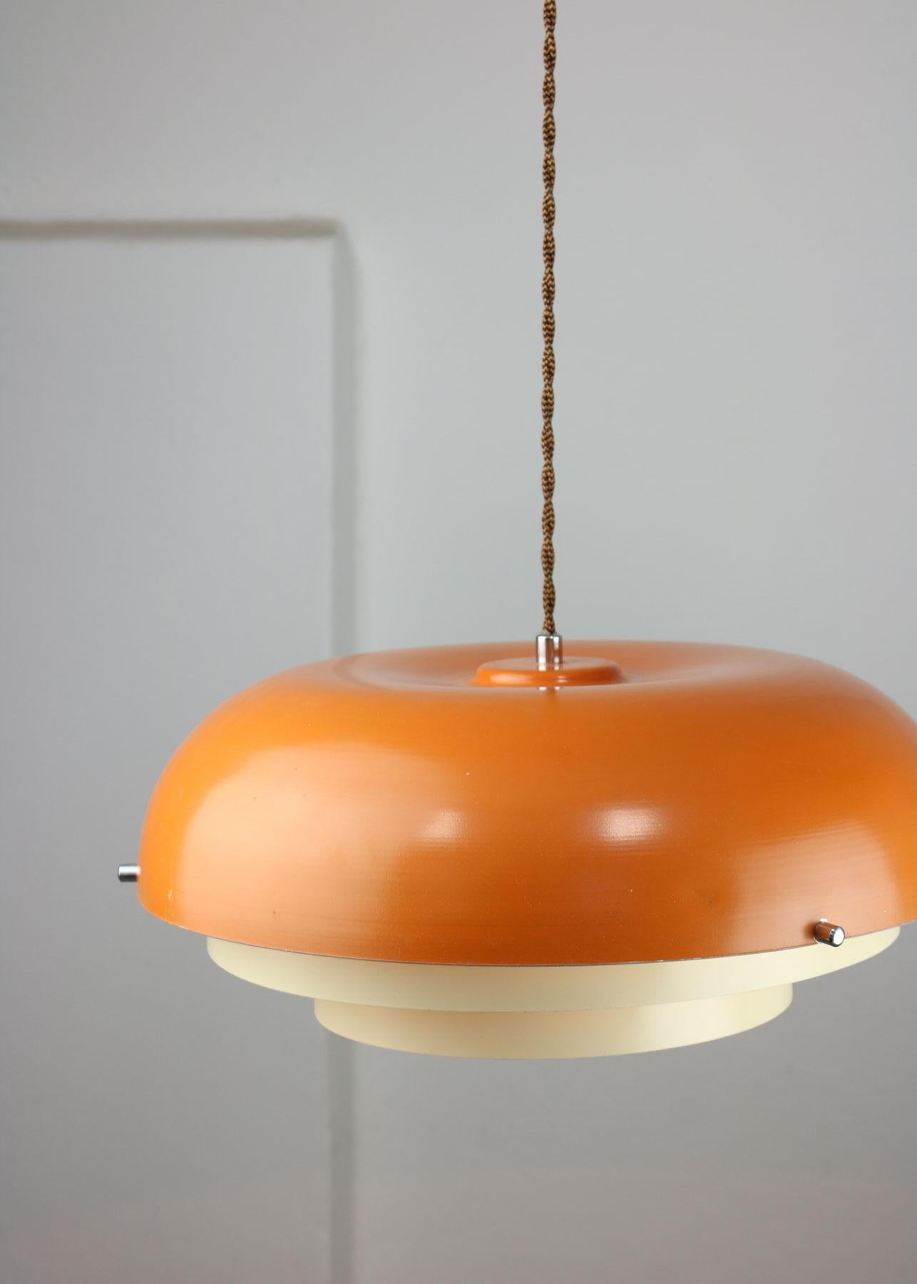 Mid-century Danish Metal Cascade Pendant Lamp For Sale 6