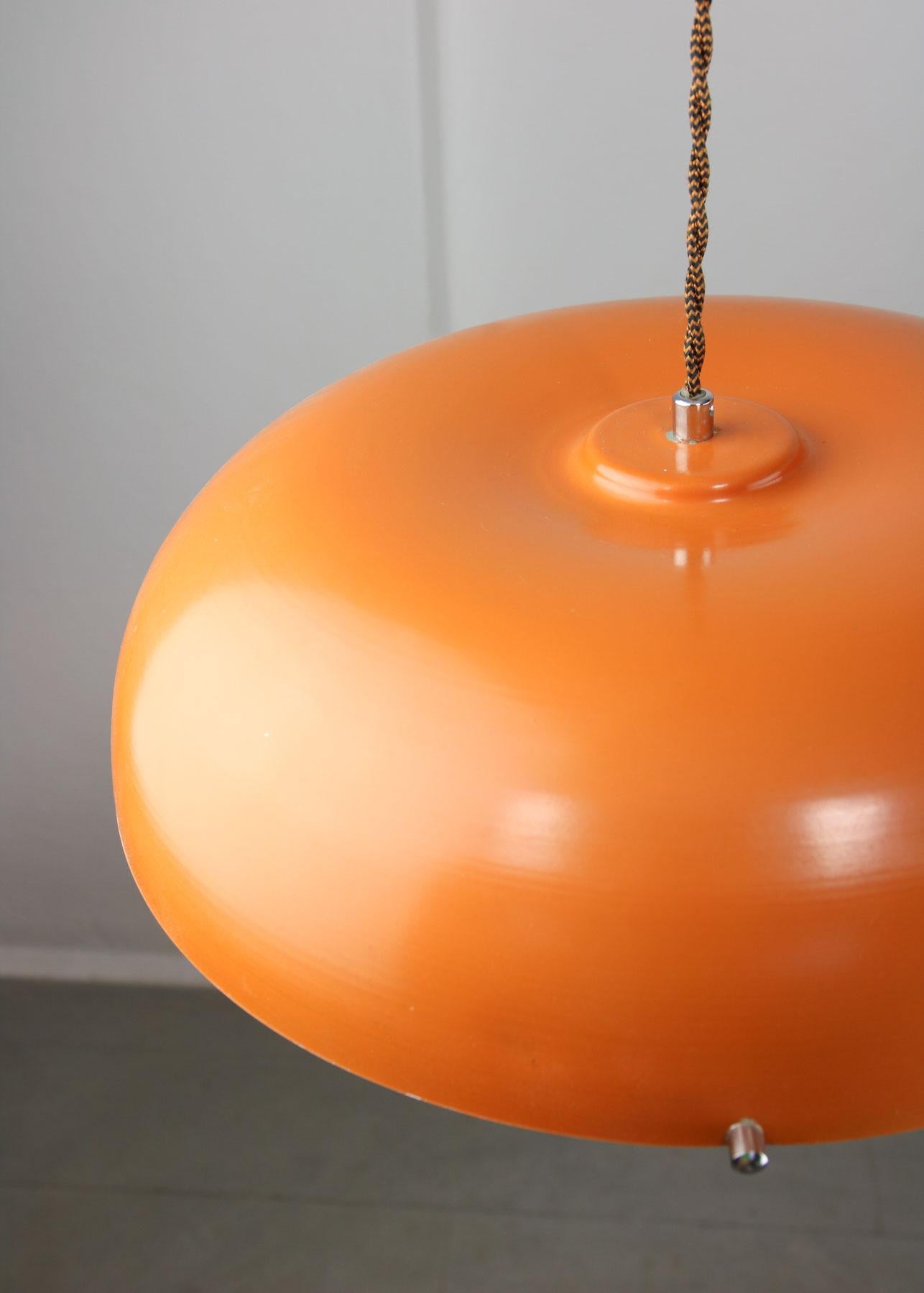 20th Century Mid-century Danish Metal Cascade Pendant Lamp For Sale