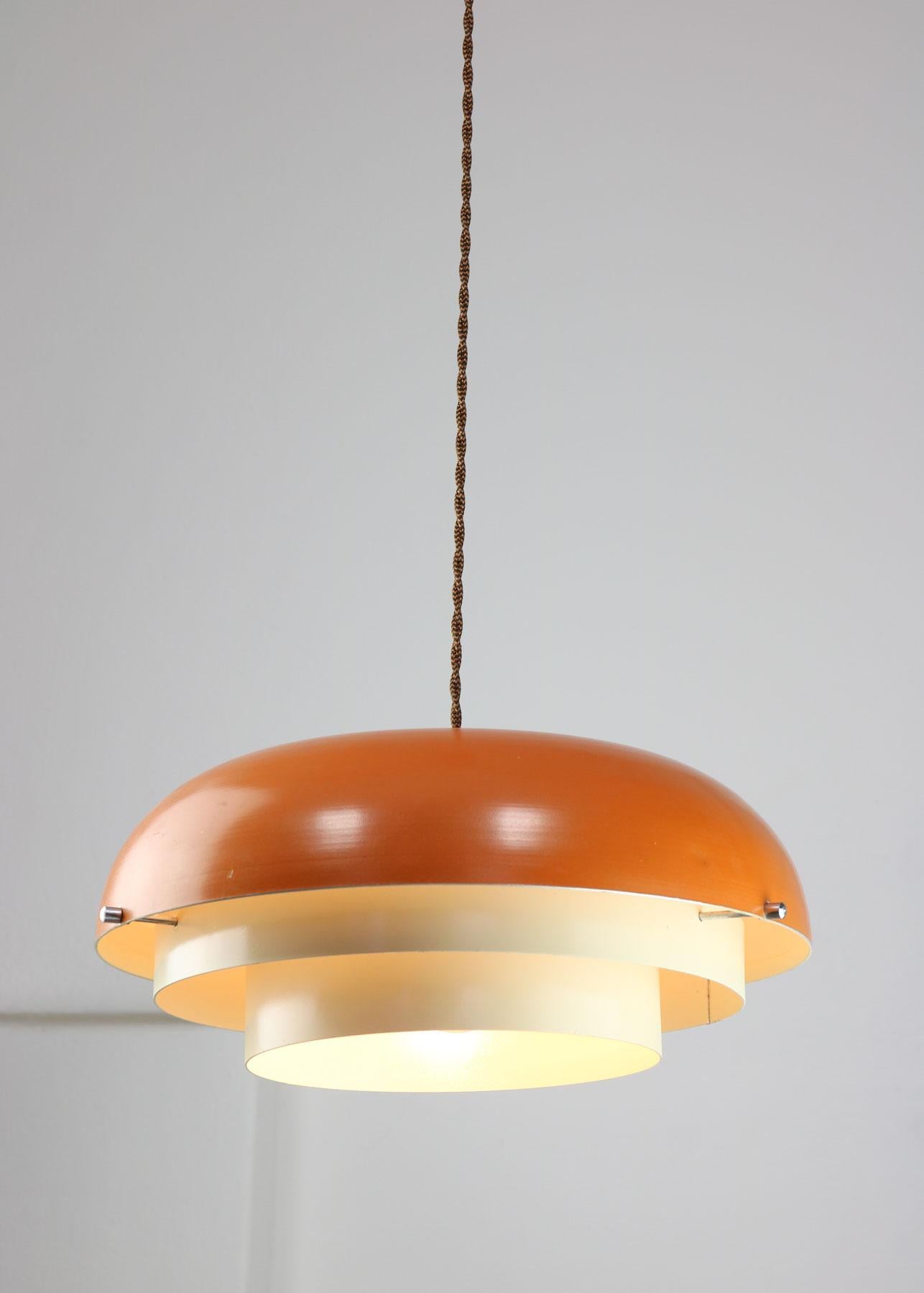 Mid-century Danish Metal Cascade Pendant Lamp For Sale 4